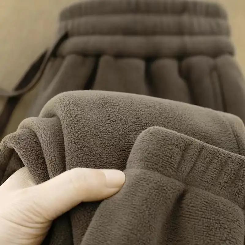 Winter fleece thickened pants women's double-sided fleece casual fleece pants versatile sweatpants sports casual pants