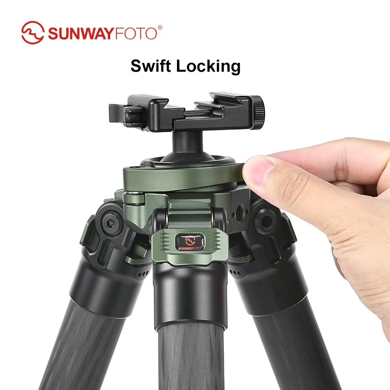 SUNWAYFOTOT3240CSL Hunting Tripod for Shooting Rifle Stand Carbon Fiber