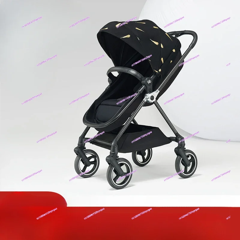 High Landscape Carbon Fiber Stroller Safe Two-way Baby Walking 360 Light Luxury Swan Golden Feather