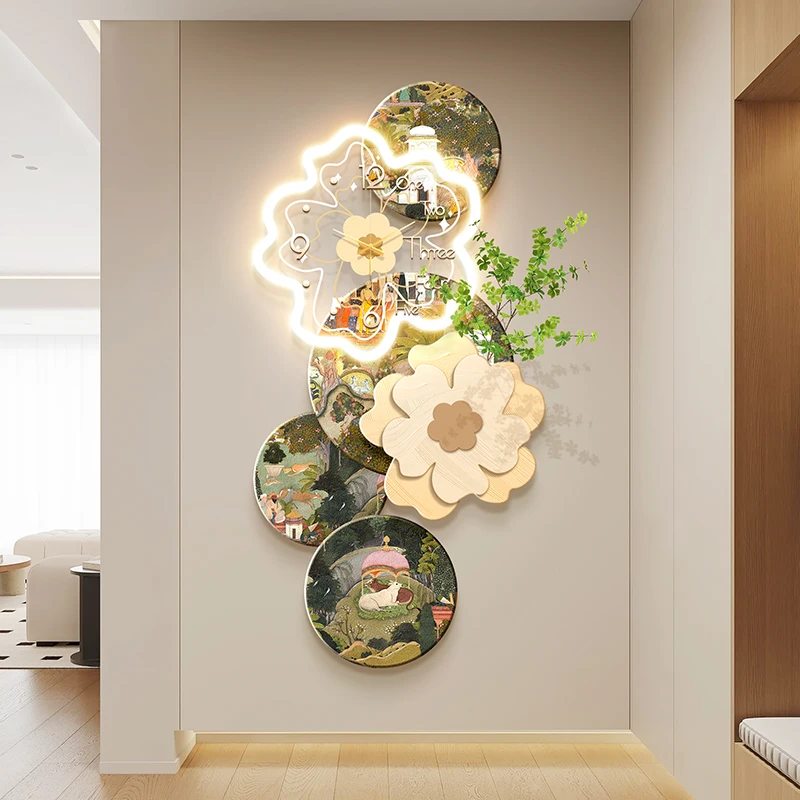 Interior Wall Lights Sconces Wall Lamp Home Living Room Decoration LED Decorations Wall Clock Fixture Entrance Painting Corridor