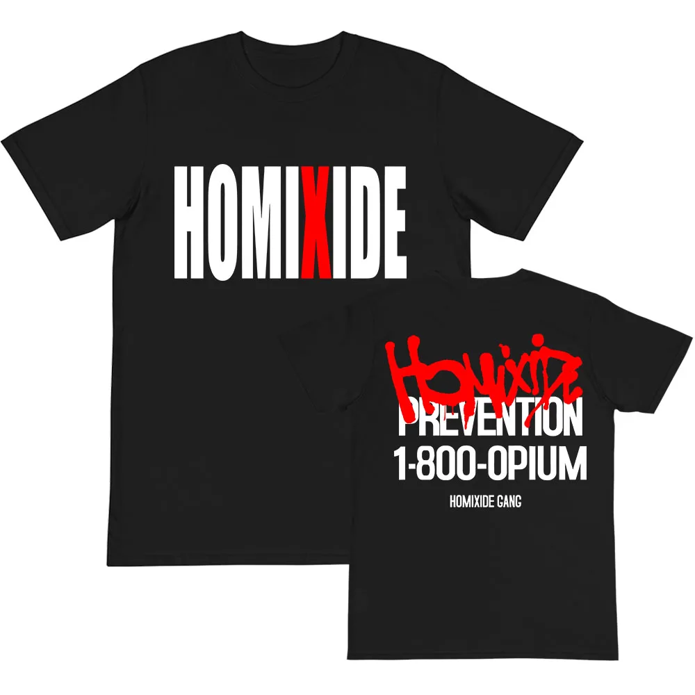 Rock Band HXG Homixide Gang Tshirts Camisetas Summer Cotton Short Sleeve T-shirt Men Women Clothing Graphic Tee Grunge Print Top