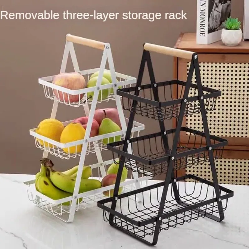 

Kitchen Organizer Countertop Fruit Storage Basket Storage Portable Dining Room Fruits Vegetable Bread Snacks Organizer Shelf