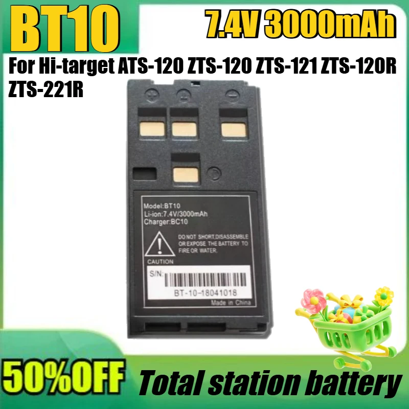 

New BT10 BT-10 Battery for Hi-target ATS-120 ZTS-120 ZTS-121 ZTS-120R ZTS-221R BT-10-18041018 Total Station 7.4V 3000mAh