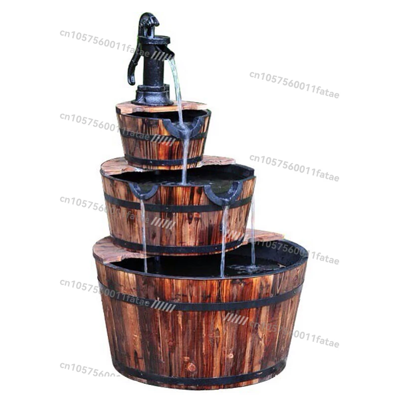 

Preservative Wood Landscape Fish Pond Fountain Garden Outdoor Gardening Balcony Feng Shui Courtyard Pond Flowing Water Ornament