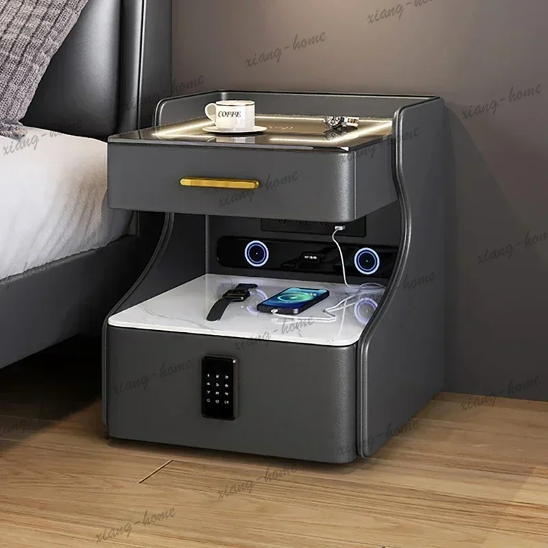 LSBedside Table Comfortable With Drawers Bedroom Bedside Table Safe Security Box Comfortable Bedroom Intelligent Creative Lockab