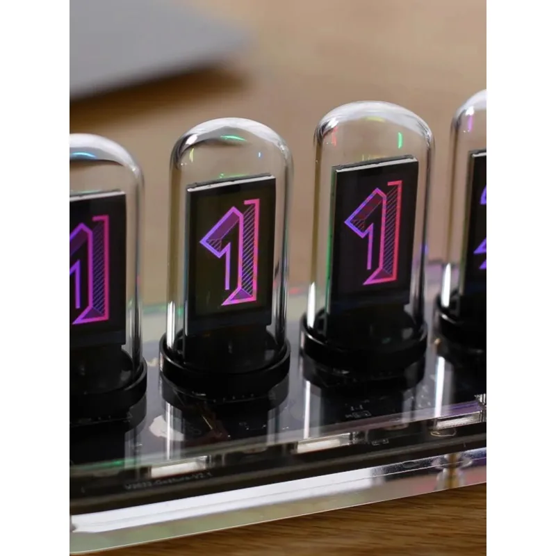 RGB Nixie Tube Clock Digital Table Clock Led Creative Wifi Clock Desktop Office Desk Clocks Tabletop Home Decoration