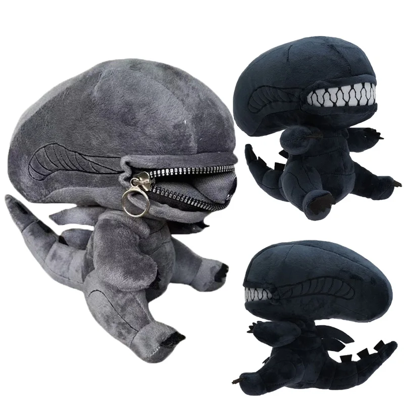 Alien Xenomorph Zipper Mouth Plush Doll Kawaii Xenomorph Hybrid Plush Pillows Stuffed Toys Cartoon Trendy Toy Birthday Gifts