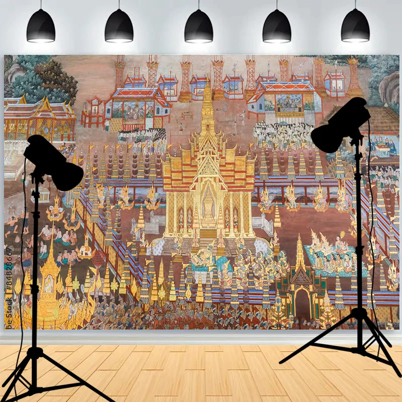 Hieroglyphs Pharaoh Goddess Pyramid Photography Background Sphinx Mural Wall Painting Civilization Photo Studio Backdrops BY-01