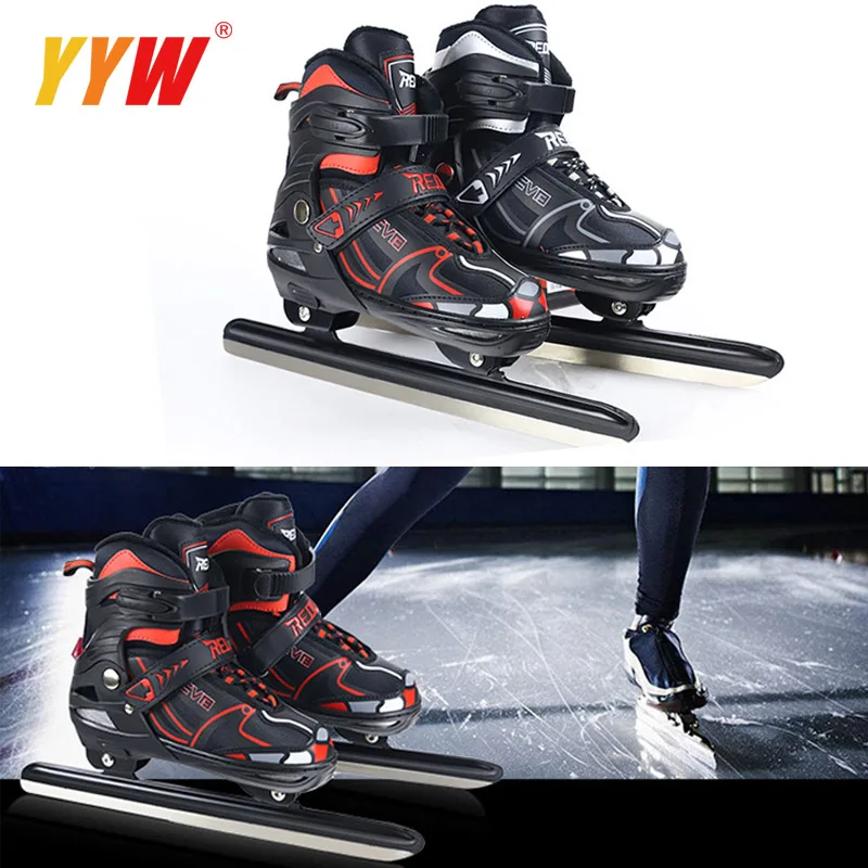 

Professional Ice Hockey Skates Shoes Ice Skating Blade Shoe Thermal Beginner Adult Teenagers Kids Adjustable Size Ice Skate