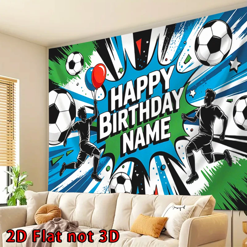 Afbeelding 3: 2D platte banner, 1pc gepersonaliseerde naam maatwerk - bewerkbare tekst, voor verschillende feestgelegenheden, 90,5x70,8inch polyester banner