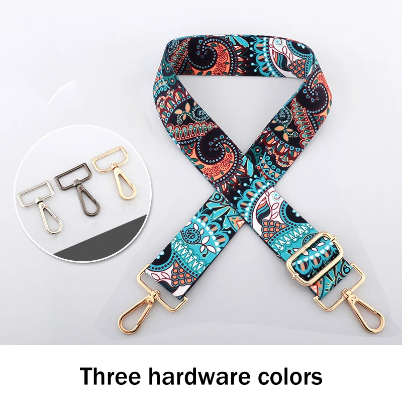 Purse Strap Replacement Crossbody Wide Summer Flower Shoulder Strap Adjustable Canvas Guitar Multicolor Style Handbag Straps