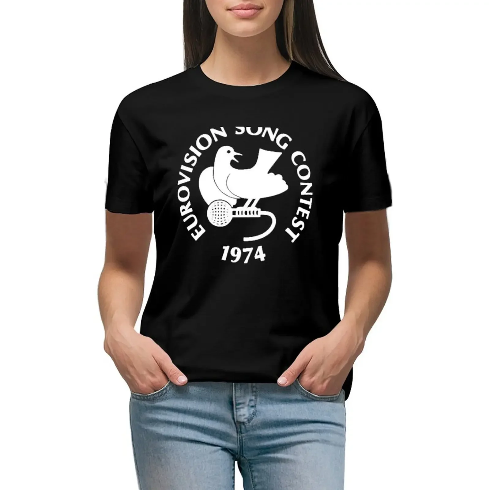 

Eurovision Song Contest 1974 T-Shirt blanks plus size tops blacks Blouse t-shirt dress for Women plus size sexy