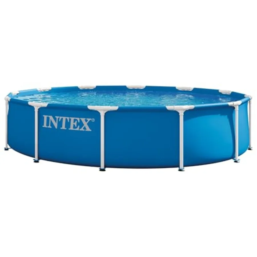 

12 ft x 30 in Round Above Ground Pool Set with Steel Frame Silver Metal Frame Durable and Stable for Backyard Swimming