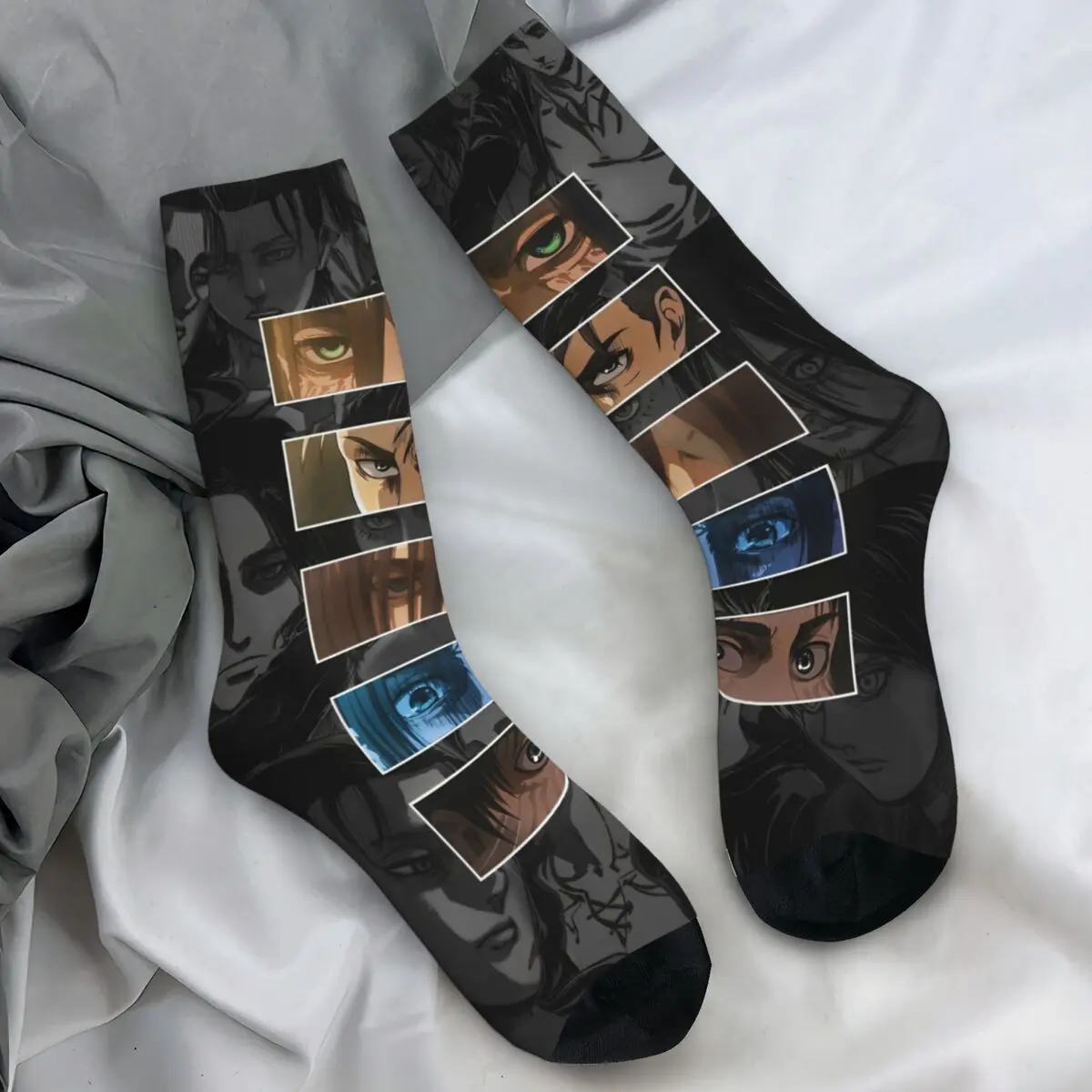 

Носки в стиле аниме «Атака Титанов», осенние японские чулки с комиксами, кавайные мужские дышащие носки, спортивные нескользящие носки для бега с графикой