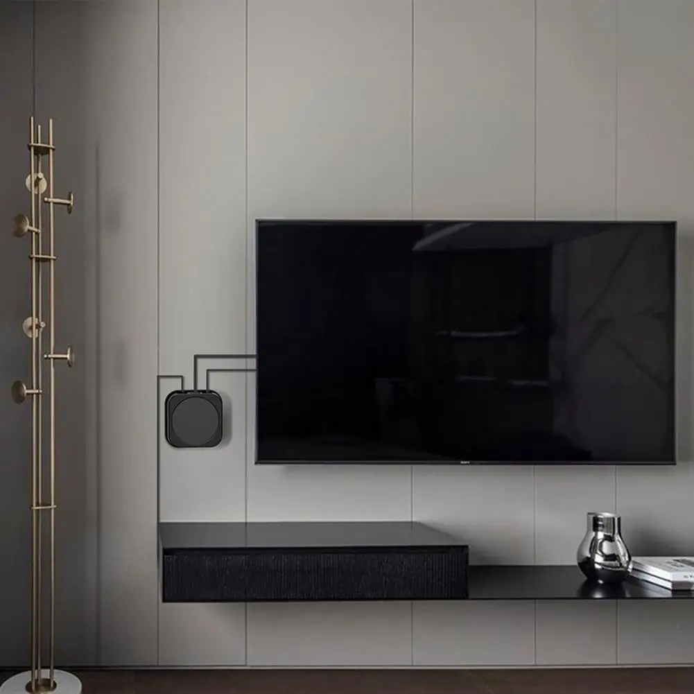 ขายึดแขวนทีวีติดผนังทีวีที่มีการกระจายความร้อนสำหรับทีวี4K/HD ที่รองรับ set-top กล่องเก็บของติดตั้งง่าย