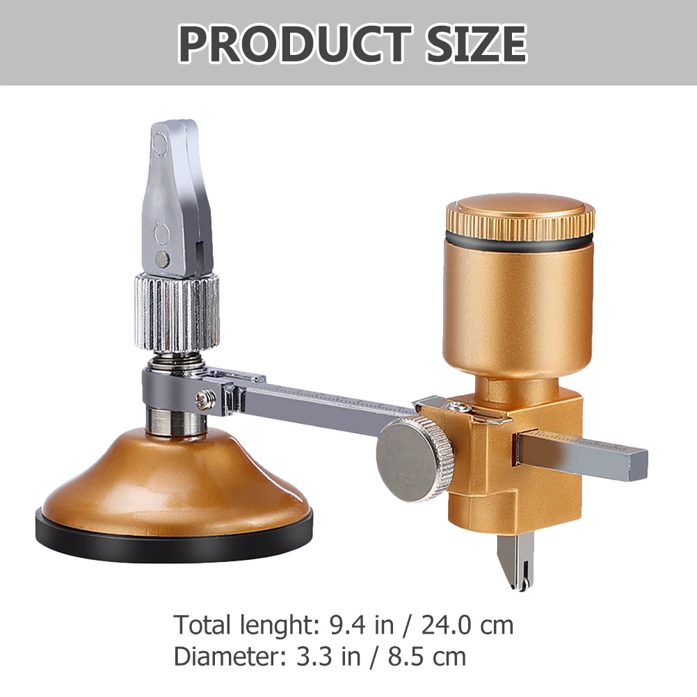 

Adjustable Circular Glass Cutter 400mm Suction Cup Gold Tone Lever Glass Circle Cutting Tool Tile Ceramic Cutter