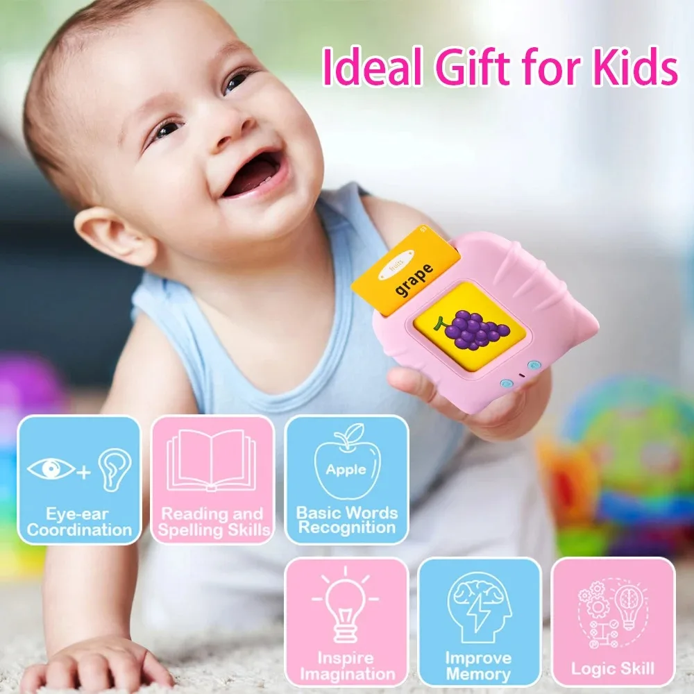 Talking Flash Cards Alphabet Pocket Speech Toys Therapy Autism Sensory Toys for Kids Early Educational Toy English Flashcards