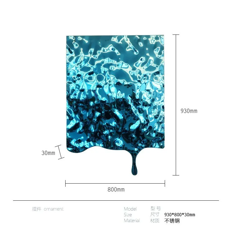 High-end home, modern simplicity, creative stainless steel drip decoration hanging paintings
