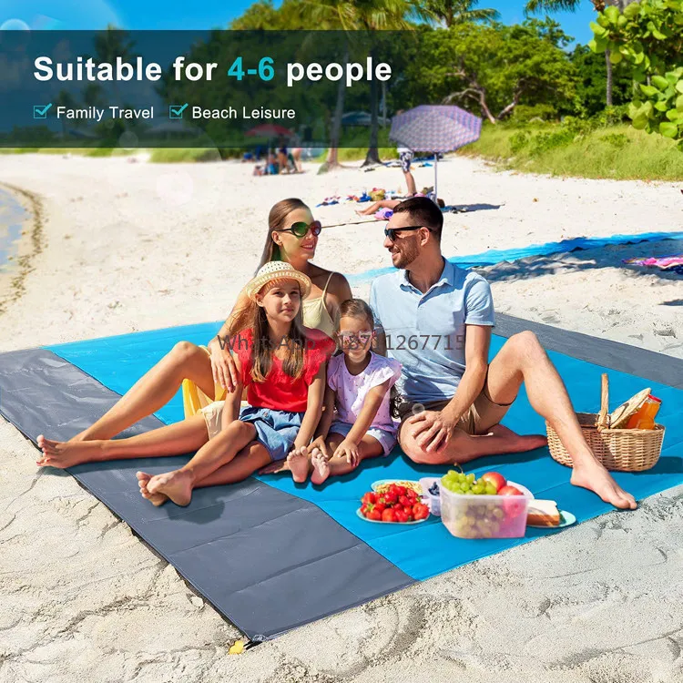 Sand-proof and sand-repellent outdoor floor mat for beaches. Beach camping lawn mat. Ultra-thin and ultra-light picnic mat.