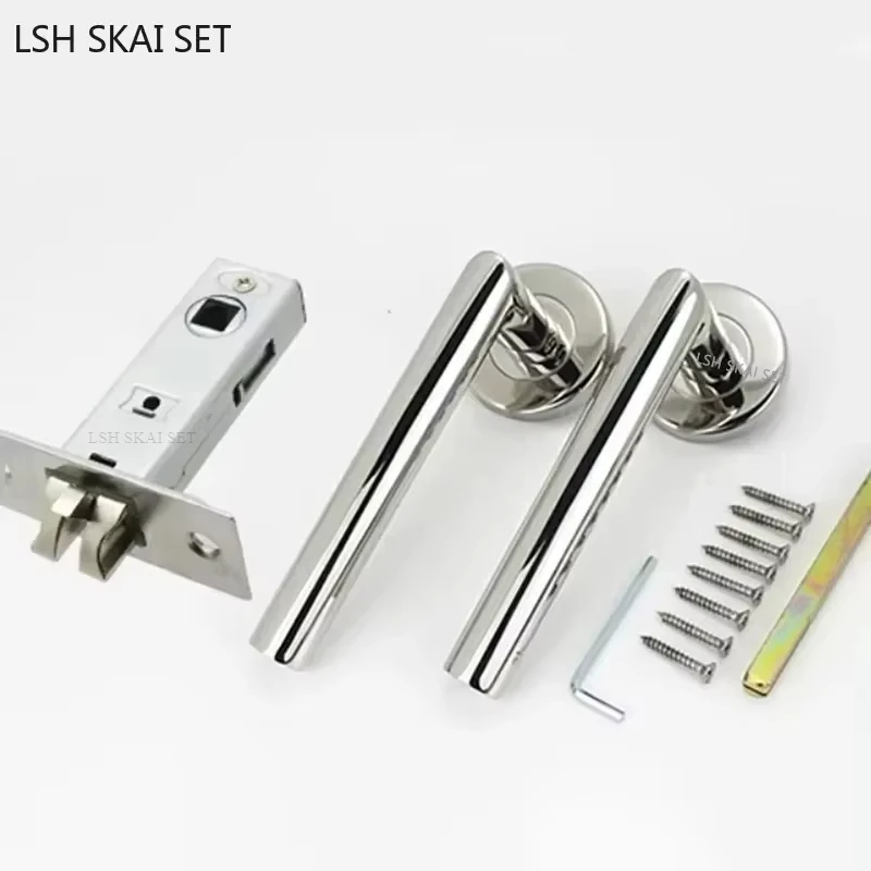 

Двусторонние ручки из нержавеющей стали 304, замок с одним язычком, дверная ручка, дверной замок, дверной замок, внутренний набор замков для ванной комнаты