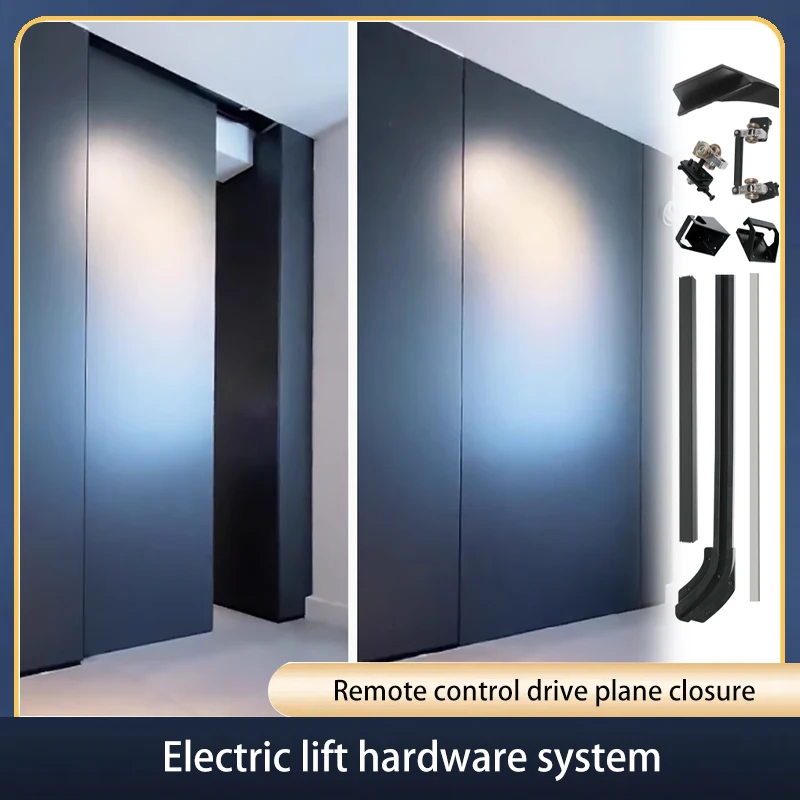 Electric Push-In Bus Door Sliding Door Slide Cloakroom Master Bedroom Invisible Door Sliding Flat Door Track Hardware