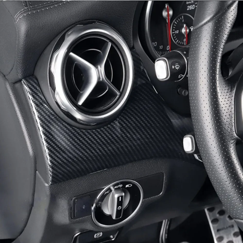 لمرسيدس بنز GLA CLA A الفئة W176 X156 C117 X117 CLA200 ABS سيارة الداخلية الحبوب سائق الجانب الديكور غطاء لوحة الكسوة ملصقات