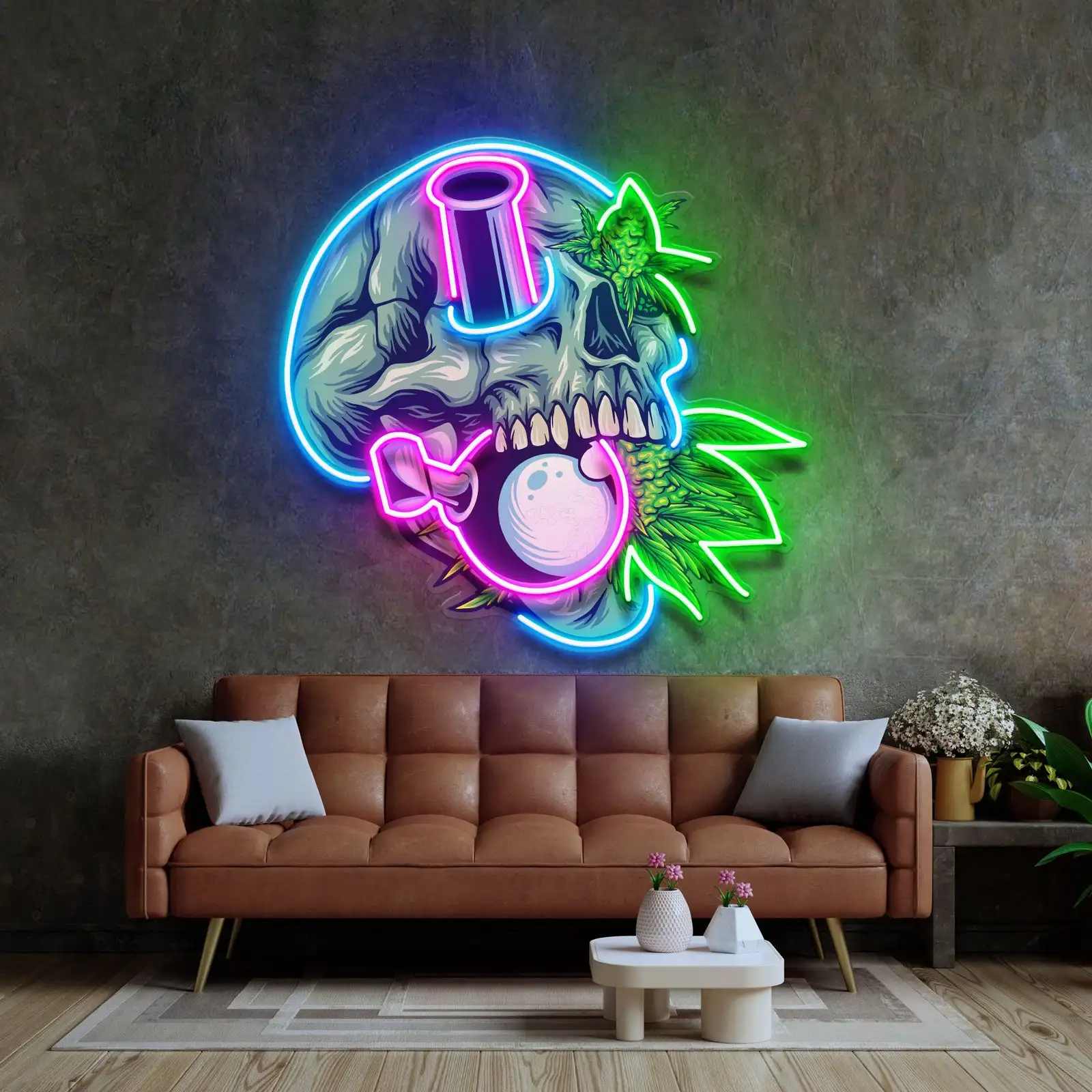 Stone Skull Neon Sign Aesthetics Wall Decor Anime Bedroom Game Room Sign Bar Beer Club Neon Cool Birthday Gift Man Cave Sign