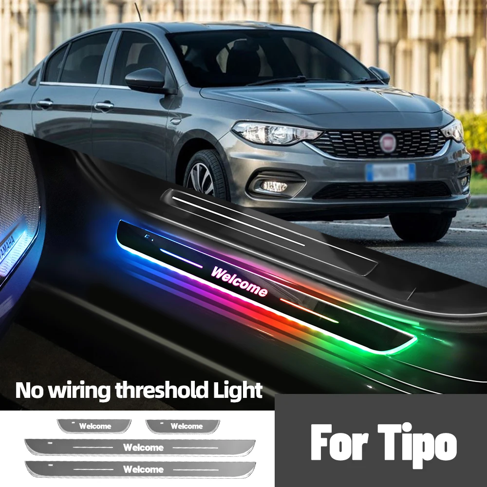 

For Fiat Tipo 2015-2019 2016 2017 2018 Car Door Sill Light Customized Logo LED Welcome Threshold Pedal Lamp Accessories