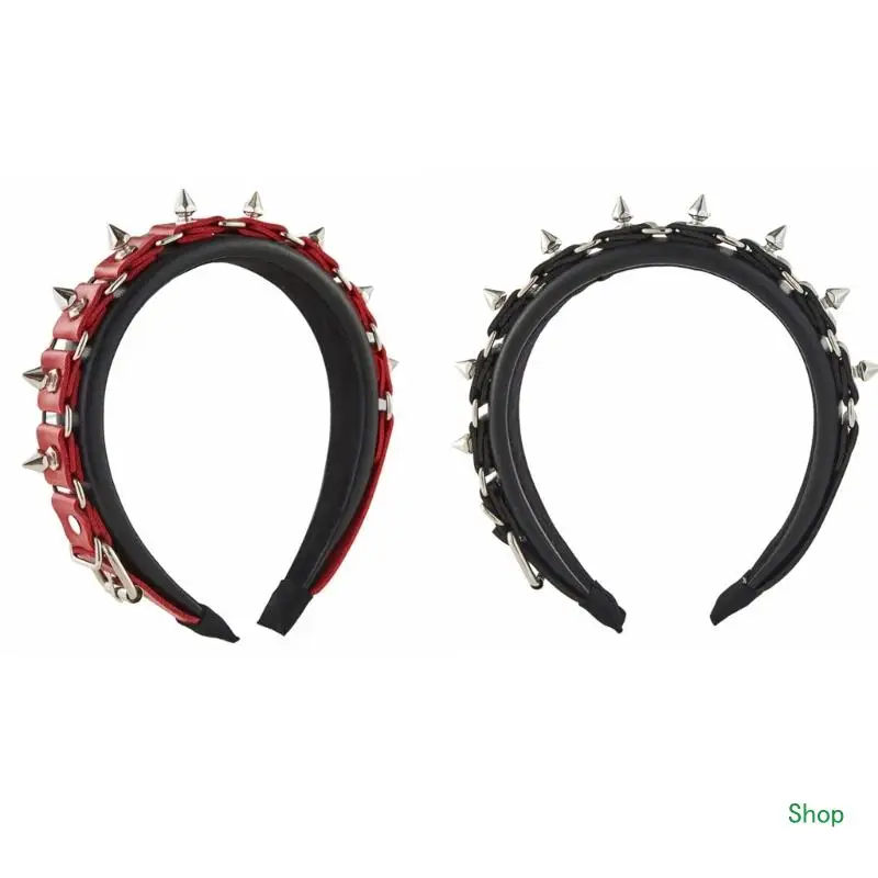 

Dropship Rock Headband For Men Punk Headband Spiked Headband Gothic Tiaras Rivet Headband