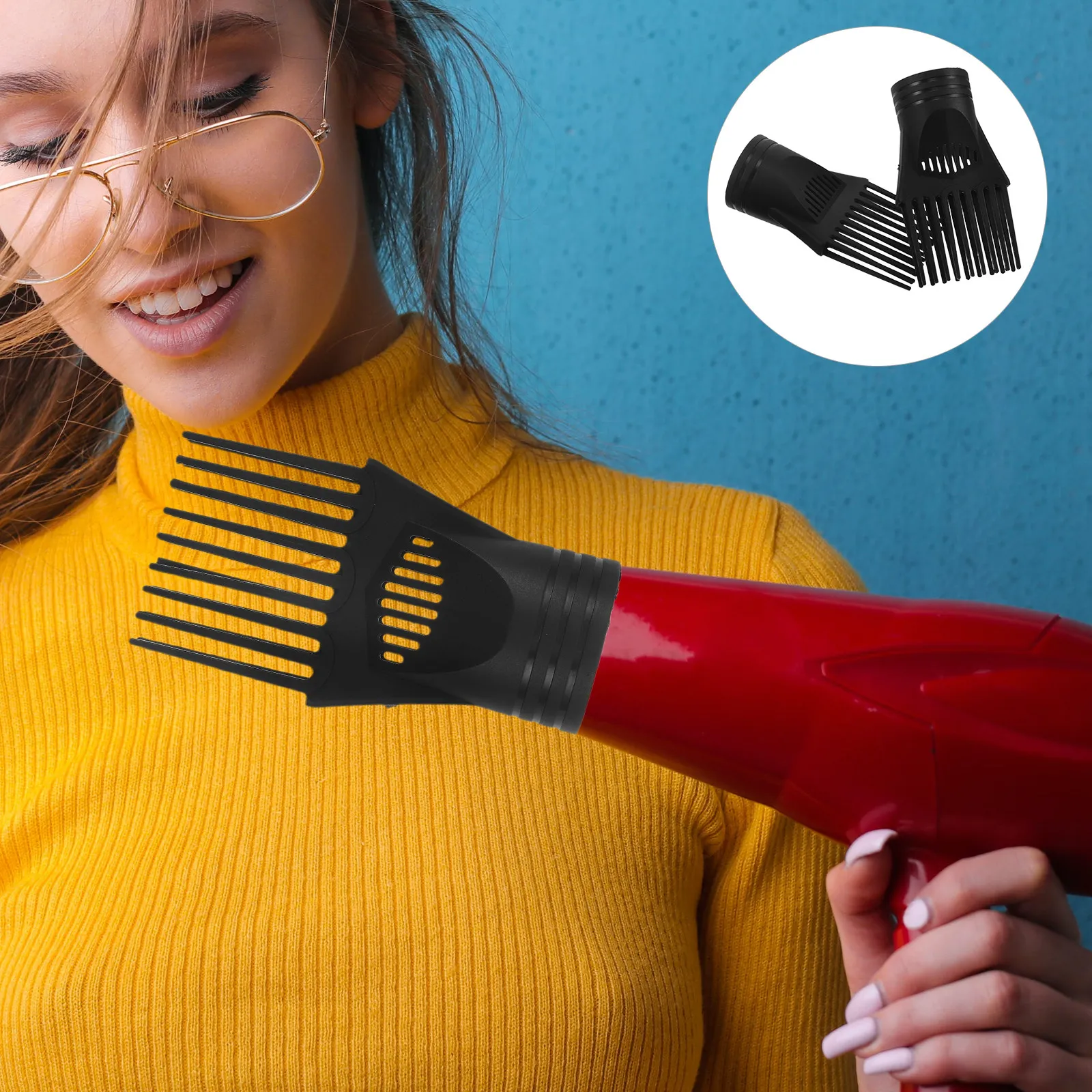 

2Pcs Blow Dryer Comb Attachment Hair Dryer Nozzle Multi-Function Styling Tool Fast Drying Prevention Heat Damage Salon Home Use