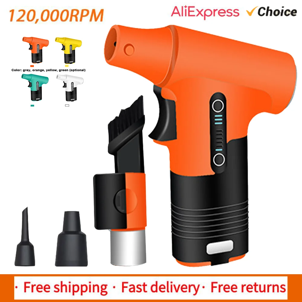 

Brushless Motor Jet Fan 120,000RPM Turbofan High Power Dust Blower Compressed Air Duster Keyboard Cleaning Tool with Type-C
