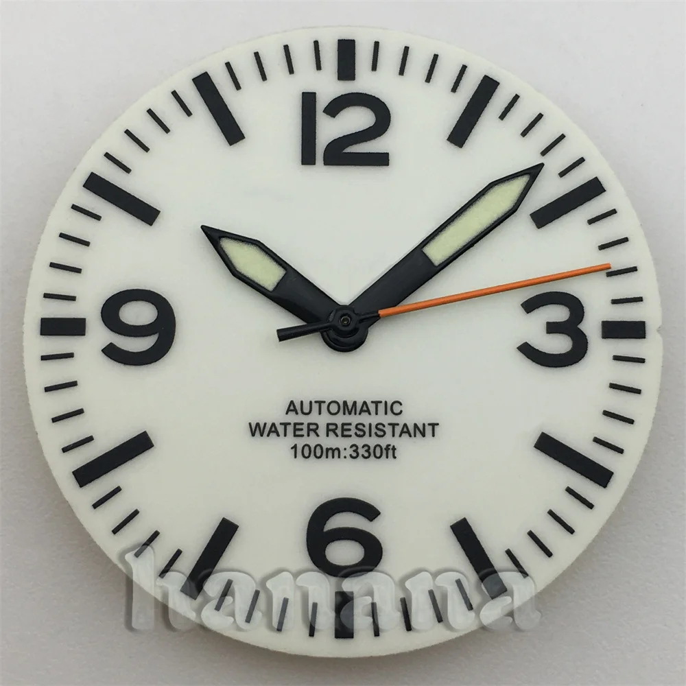 Classic 29mm Pilot Style Watch Dial Face + Hands Set Arabic Numerals Fit for NH35 NH36 ETA2824 PT5000 Automatic Movement