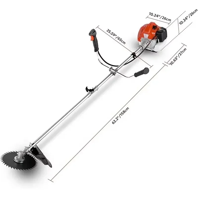Heavy Duty 52CC Petrol 2-Stroke Nylon Rope Grass Cutter for DIY Lawn Mower and Brush Cutter