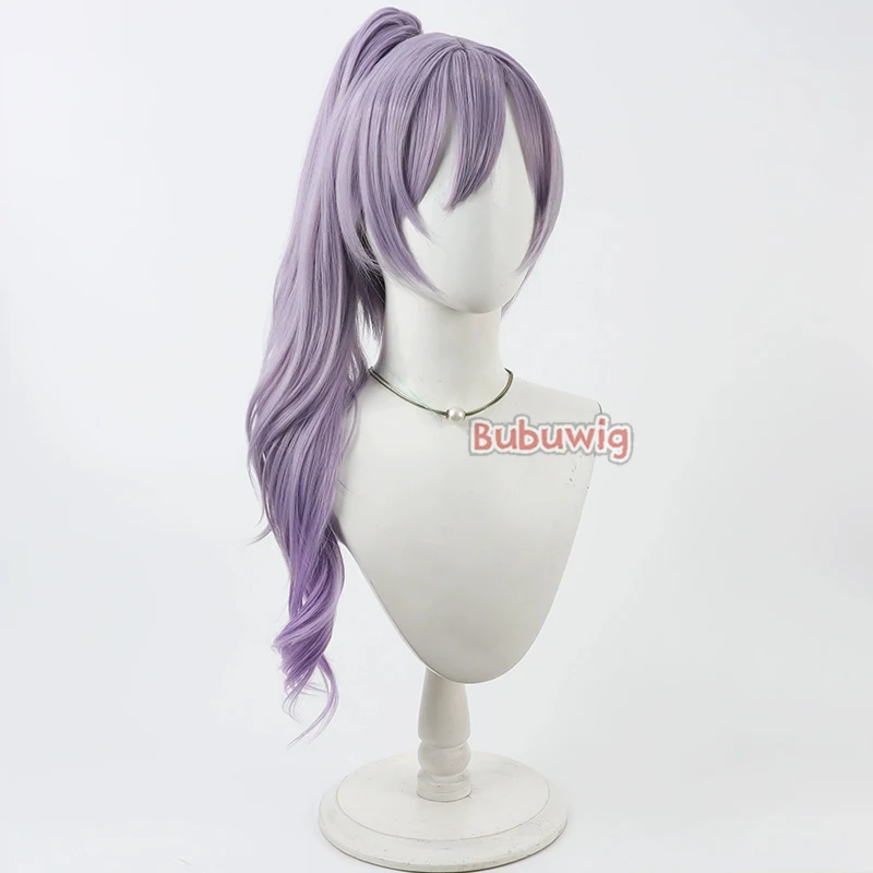 Bubuwig الشعر الاصطناعية تاكاس ريو تأثيري الباروكات O.N.G.E.K.I. شعر مستعار طويل مموج باللون الأرجواني الفاتح بطول 60 سم من Takase Rio مقاوم للحرارة