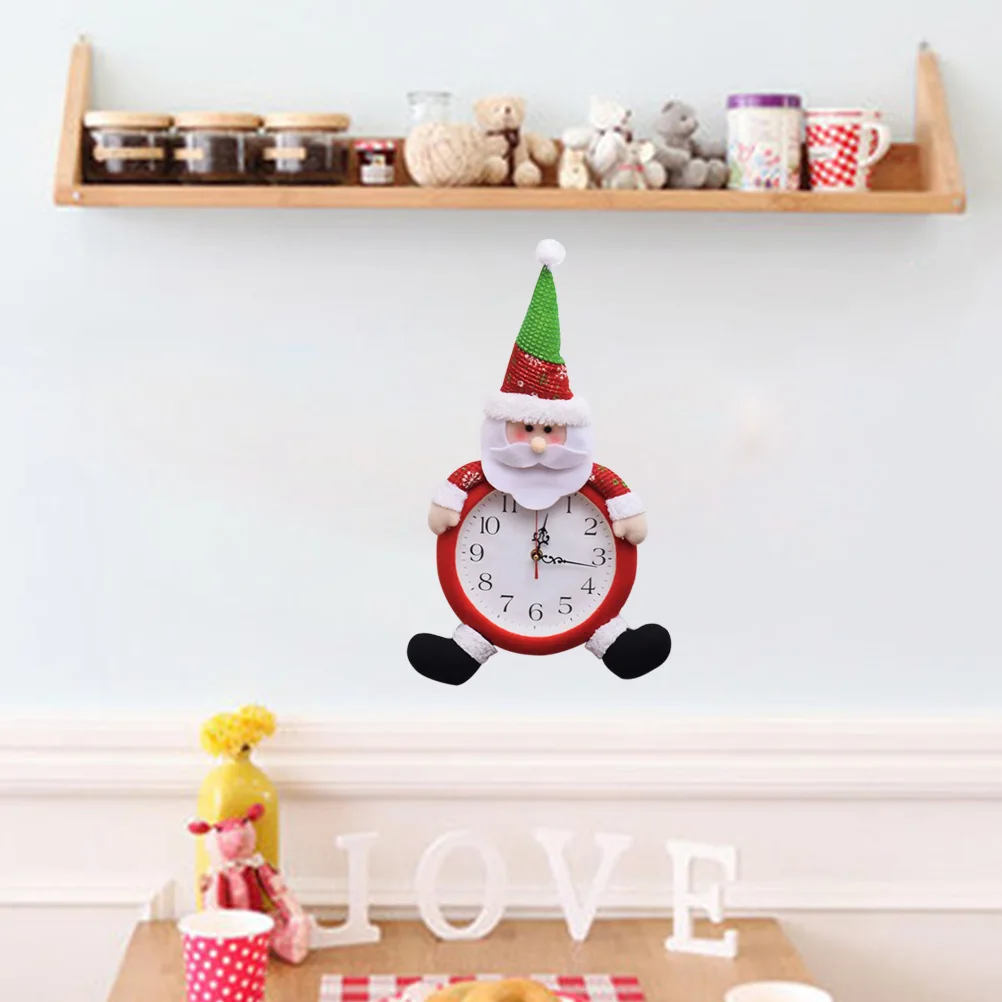 

Old Man Snowman Christmas Clock Acrylic Electronic Clock Wall Pendant Home Decoration Living Room Santa Claus Gift Without