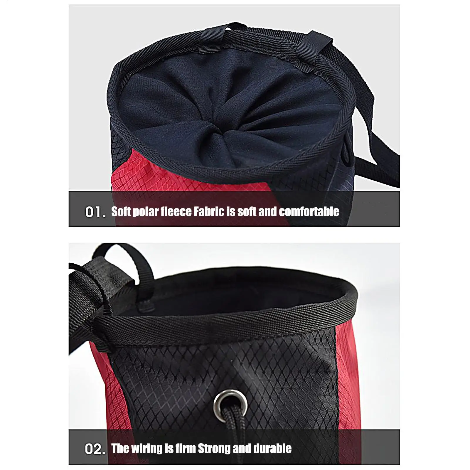 حقيبة خصر الطباشير لتسلق الصخور مقاومة للماء ومضادة للتسرب ومحمولة وقابلة للتعديل في الهواء الطلق حقيبة الطباشير المتسلق