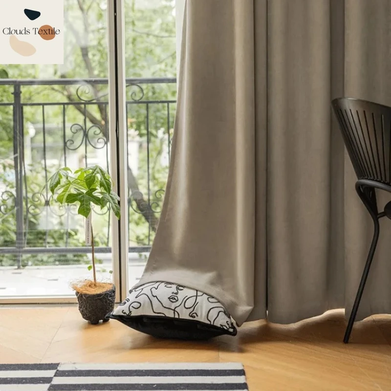 

Custom Size！！Modern Shading Chenille High-end Nature Vertically Fashion Curtains for Living Dining Room Bedroom Decor Window