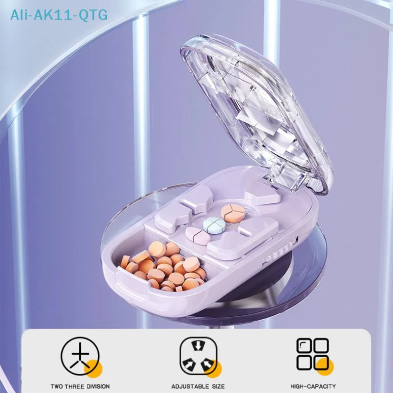 3in1 Medicine Cutter Precise Cutting Into Half / Third / Quarter Drug Divider Organizer Portable Tablet Splitting Pills Splitter