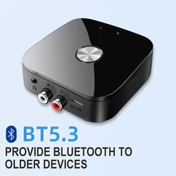 Bluetooth-compatible RCA Receiver 5.3 aptX HD 3.5mm Jack Aux Wireless Adapter Music for TV 2RCA BT5.0 Audio Receiver for Speaker
