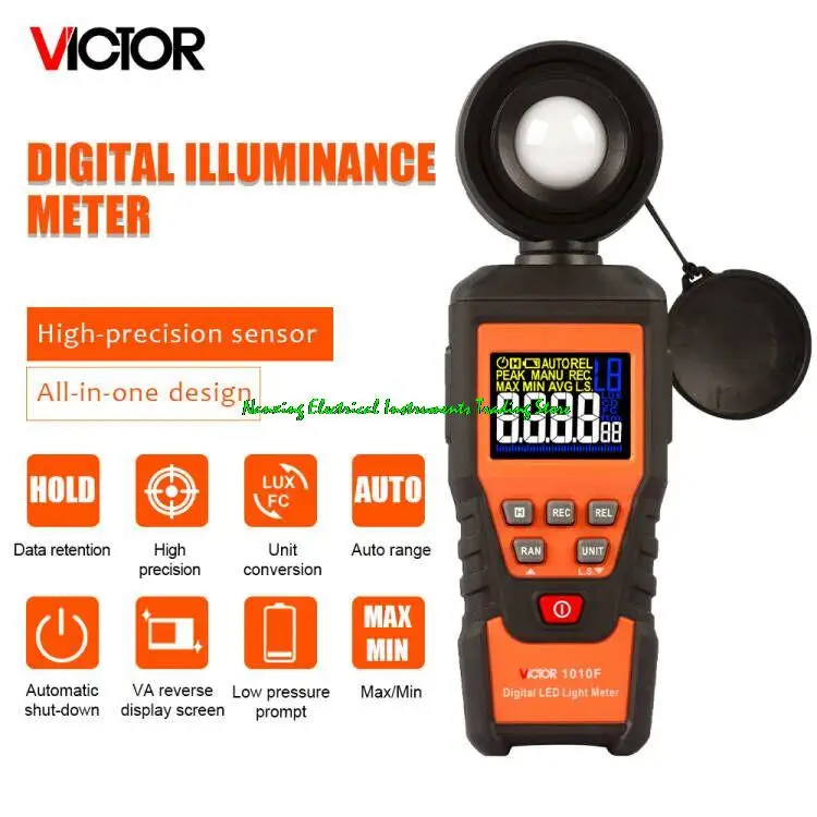 Victor vc1010f mini medidor lux digital 100000 lux 10000fc taxa de amostra 0. 5S testador display lcd medidor de ambiente