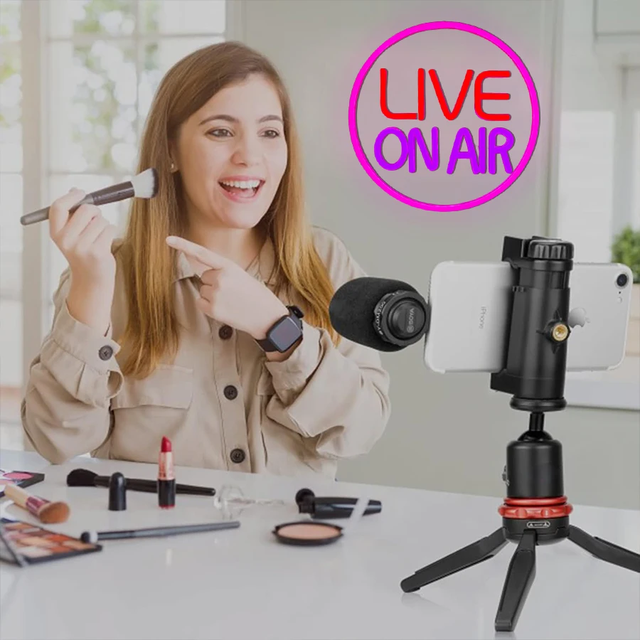 لايف على الهواء النيون تضيء علامات لديكور الحائط ، LED النيون تسجيل USB اتصال لغرفة الاستوديو جدار ديكور بار نادي ديكور