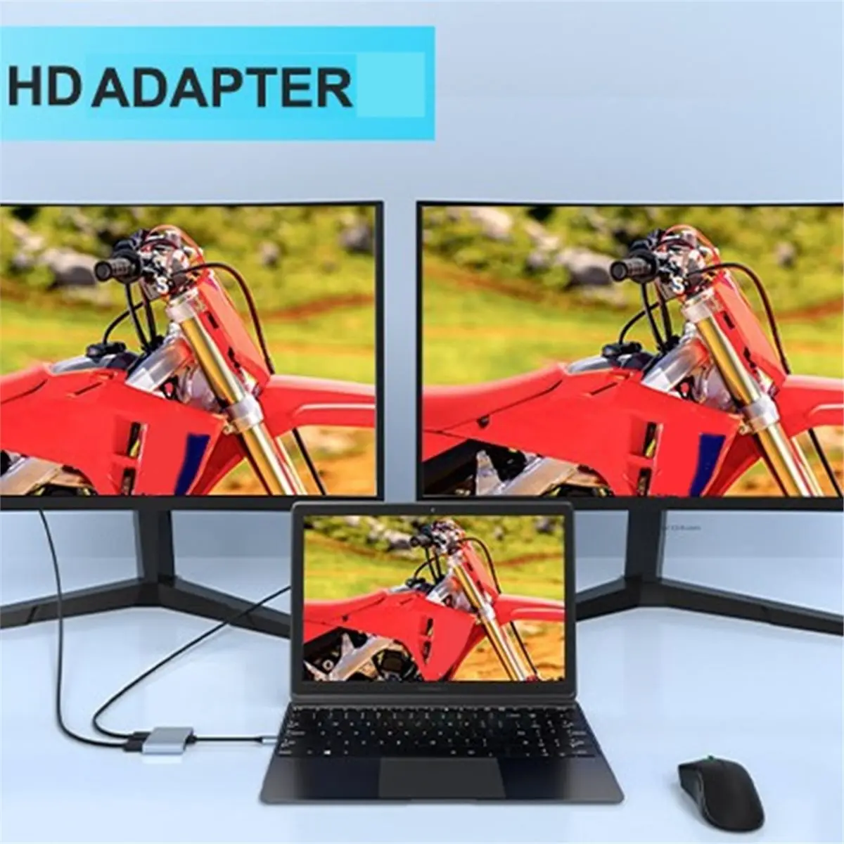 Type-C Hub to -Compatible+DP Splitter 4K 60HZ Multi-Screen Expansion Type C Docking Station for Laptop Phone