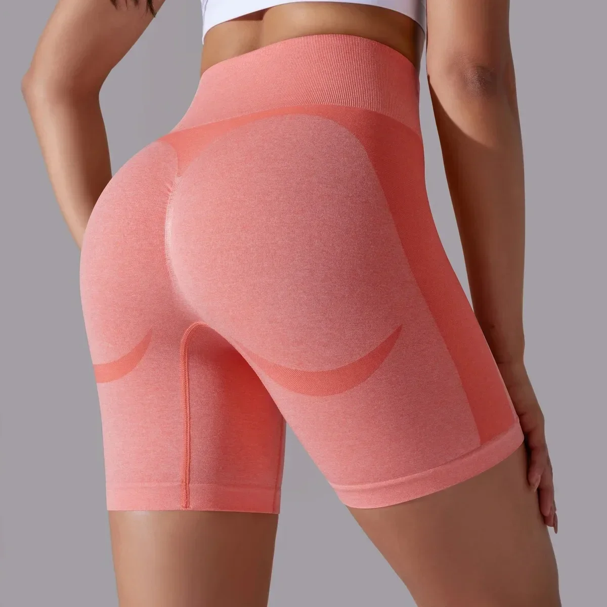 Pantalones cortos deportivos sin costuras para mujer, ropa de entrenamiento con realce de glúteos, ciclismo, gimnasio, cintura alta, Yoga, Fitness,