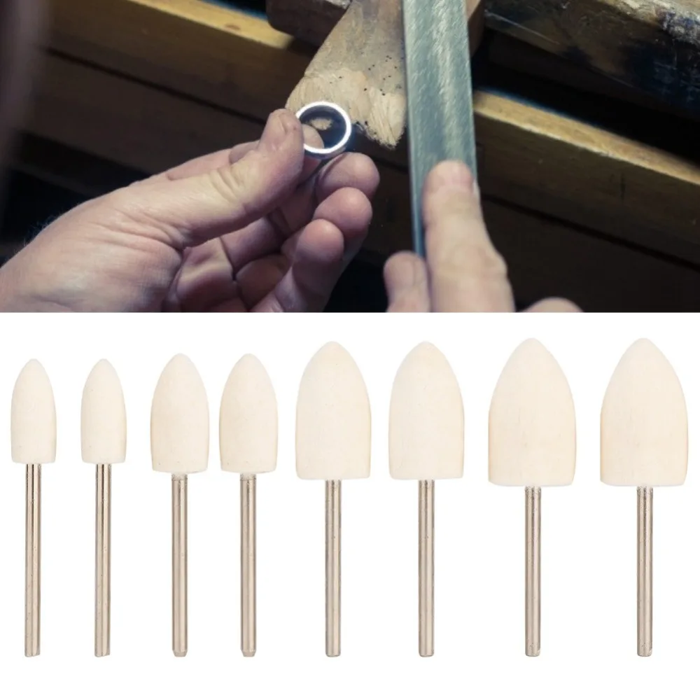 

8PCS Practical Conical Shape Wool Polishing Wheel Wool Material Grinding Head Polishing Tool Grinding Work