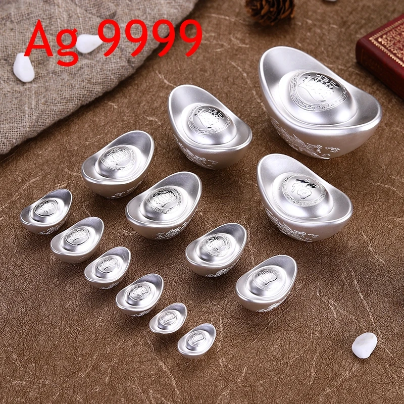 

high purity Real Pure Solid Silver Solid YuanBao Shiny Surface 5g-10g gift collection DIY material