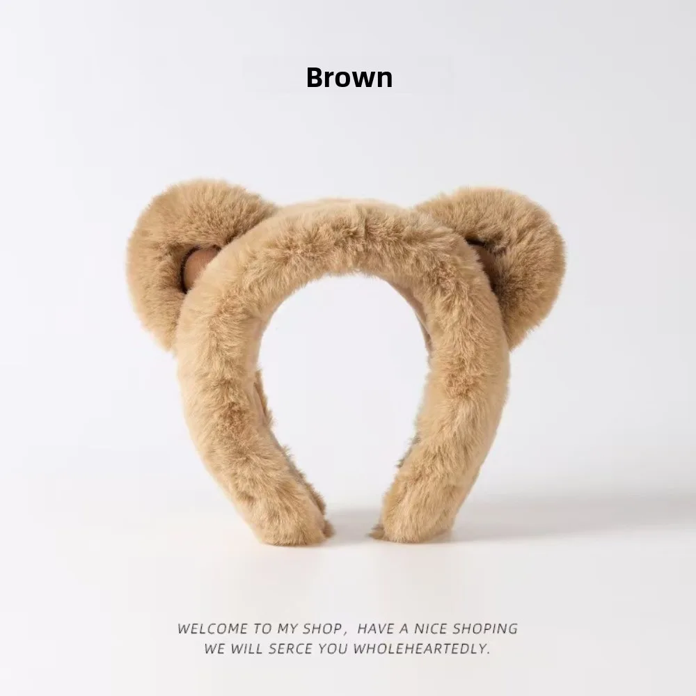 Simpatico paraorecchie a forma di orso in cartone animato per il calore, adatti per ragazzi e ragazze in inverno, copriorecchie in peluche per la protezione dell'udito