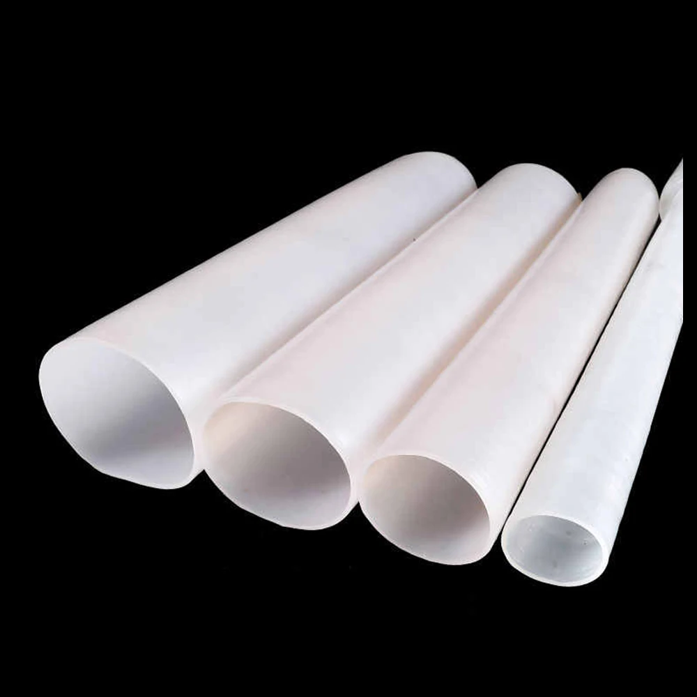 Mangueira de borracha de silicone de grau industrial branco, 1m, espessura de 2mm, tubo grande, diâmetro interno 20-150mm, resistente a altas temperaturas