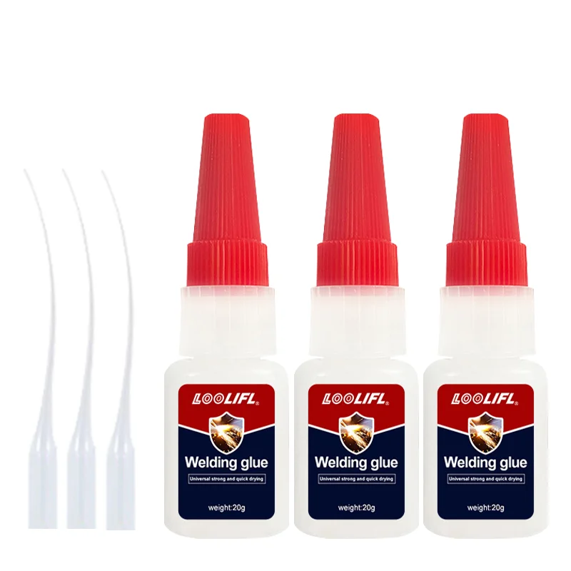 Superlijm transparant 1-sterke lijm sneldrogende cyanoacrylaatlijm, geschikt voor hout, rubber, leer, kunststof, doe-het-zelf.