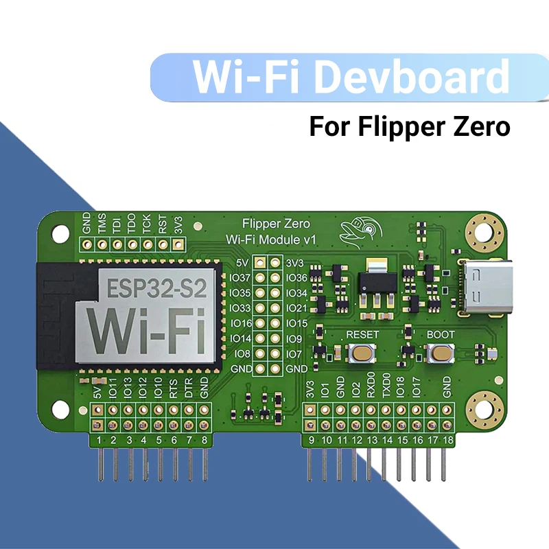 WiFi Developer for Flipper Zero ESP32-S2, Wireless Development Module, IoT Device Control, WiFi Expansion Board PINGEQUA