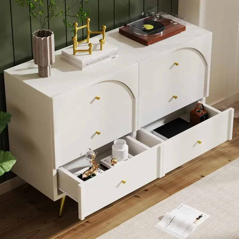 Retro Bohemian Rattan Storage Cabinet 2 Door Chest for Bedroom Multi Functional Furniture Customizable Color